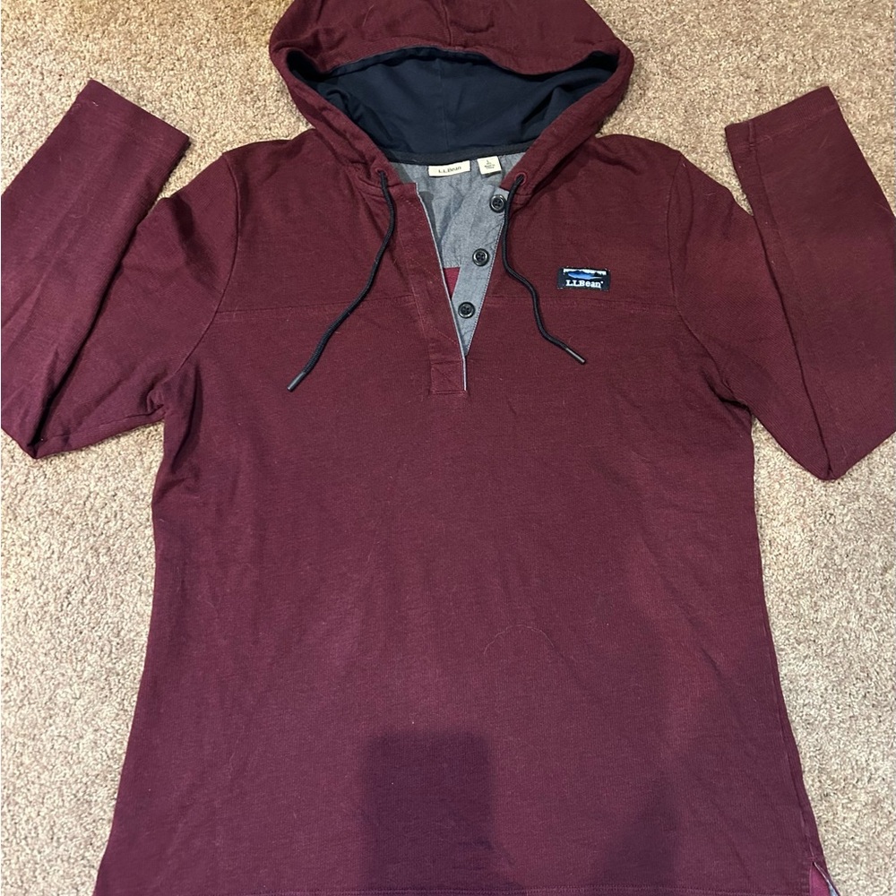 Womens LL Bean Rugby Shirt Top Pull-over Large